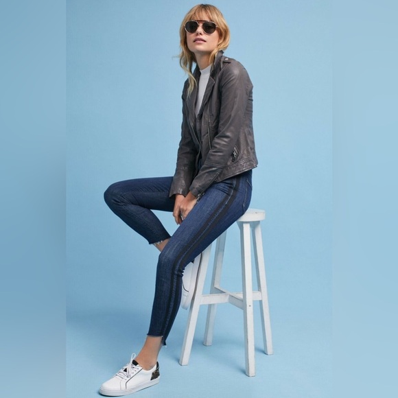 Mother Denim Stunner Zip Ankle Step Fray Sweeping Racer SZ 25/0 - Picture 1 of 11